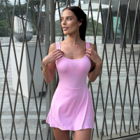 Жіноча сукня з шортами для спорту, в кольорі барбі One size
