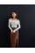 Жіночий топ\лонгслів зі спущеними плечима, в білому кольорі 42-46
