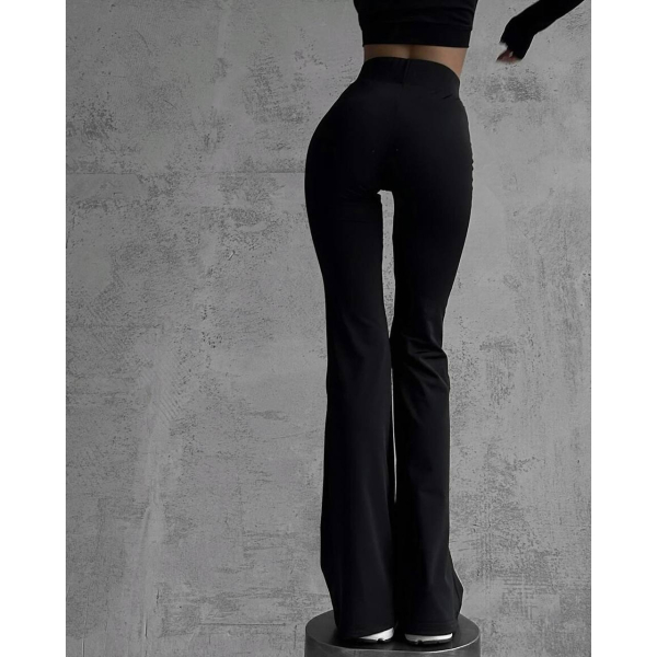 Жіночі брюки-лосіни кльош, в чорному кольорі 42-44