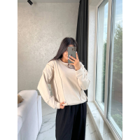Жіночий світшот oversize трикотажний, в бежевому кольорі 42-46