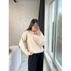 Жіночий світшот oversize трикотажний, в бежевому кольорі 42-46