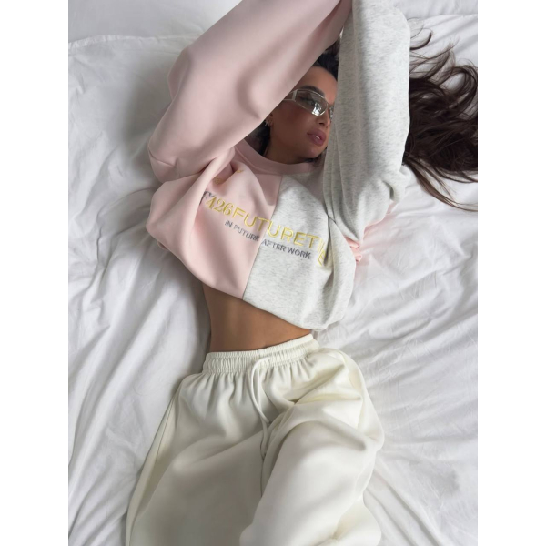 Жіночий спортивний костюм oversize на флісі, 46-48