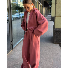 Жіночий спортивний костюм oversize худі на блискавці + широкі штани\джогери 48-52