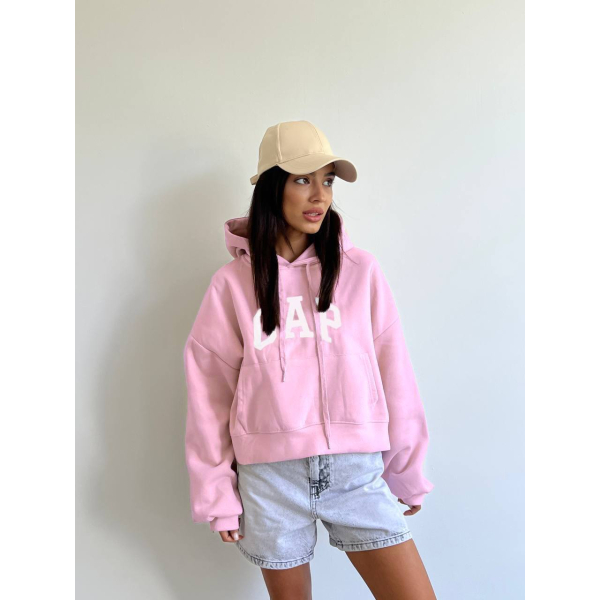 Жіноче худі\світшот oversize і написом стильне тепле, в чорному кольорі 42-46
