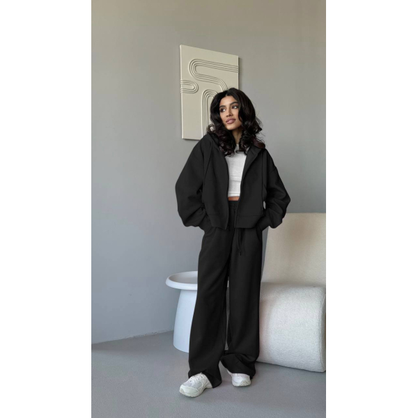 Жіночий спортивний костюм oversize на флісі, в барбі кольорі 42-46