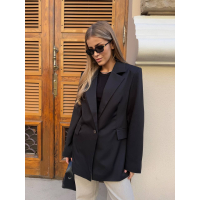 Жіночий класичний піджак oversize, чорний колір 
