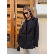 Жіночий класичний піджак oversize, чорний колір 