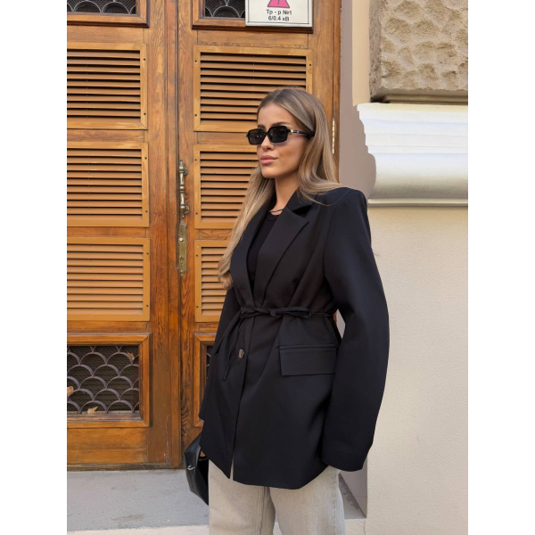 Жіночий класичний піджак oversize, чорний колір 