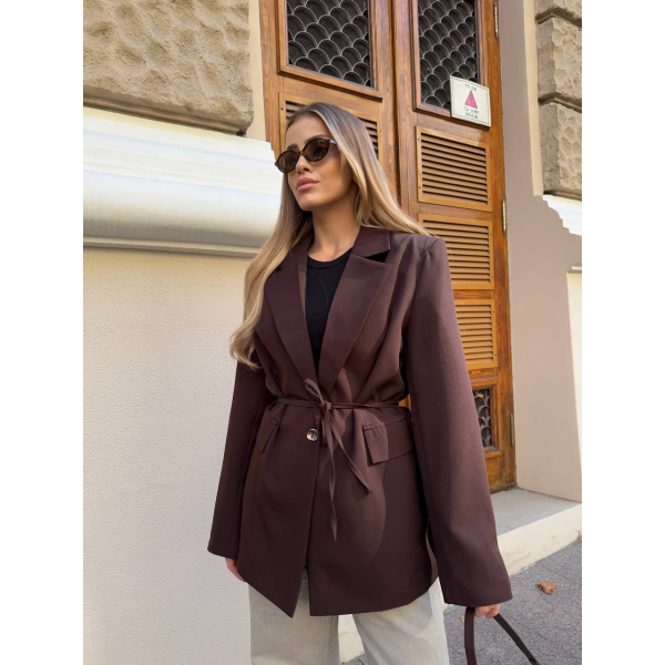 Жіночий класичний піджак oversize, чорний колір 