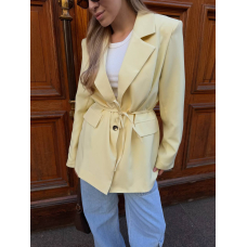 Жіночий класичний піджак oversize, вершкове масло колір 