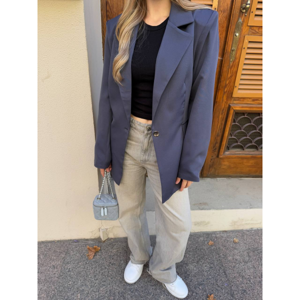 Жіночий класичний піджак oversize, графіт колір 