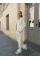Жіночий спортивний костюм із худі на блискавці та прямими штанами, в кольорі молоко 42-44