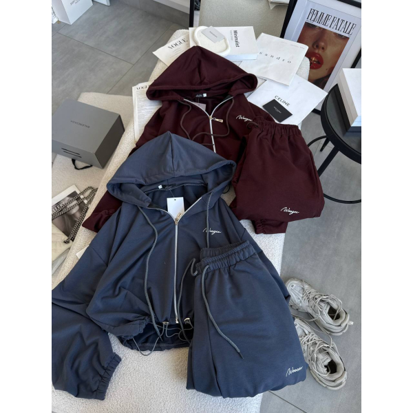 Жіночий спортивний костюм зіп-худі та широкі штани\джогери, в графіт кольорі 42-44