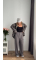 Жіноча сорочка в клітинку оверсайз, в шоколадному кольорі 