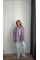Жіноча картата сорочка в клітинку oversize, синій колір 