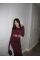 Облягаюча сукня міді з вирізами на талії та довгим рукавом, в шоколадному кольорі 40-42