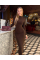 Базова жіноча сукня міді облягаюча з довгим рукавом, в чорному кольорі 44-46
