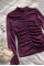 Жіночий лонг\лонгслів з драпіровкою, в баклажан кольорі 42-44