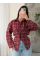 Жіноча сорочка в клітинку з плечиками oversize на ґудзиках, в чорному кольорі 42-44