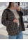 Жіноча сорочка в клітинку oversize з камінчиками, 46-48