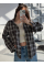 Жіноча сорочка в клітинку oversize з камінчиками, 46-48