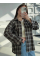 Жіноча сорочка в клітинку oversize з камінчиками, 42-44