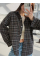 Жіноча сорочка в клітинку oversize з камінчиками, 46-48
