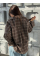 Жіноча сорочка в клітинку oversize з камінчиками, 46-48