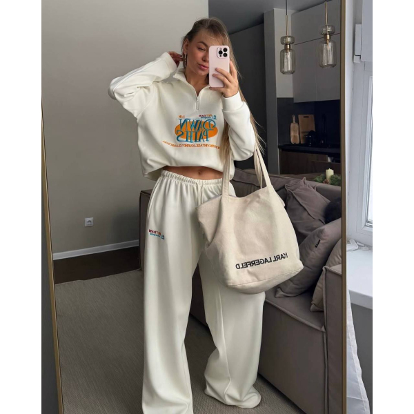 Жіночий спортивний костюм oversize з принтом, в червоному кольорі 42-46