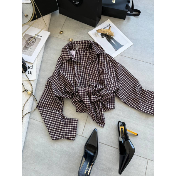 Жіноча сорочка в клітинку oversize, 42-48