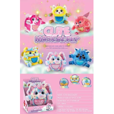 Мягкая игрушка 933-56 E «Cute Magical Pet», 6 видов, свет, 3 мелодии, функция записи голоса, двусторонние пайетки