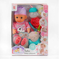 Пупс "Tutu Baby playset", музичний чіп, характерні звуки та фрази, заплющує очі, аксесуари 9563