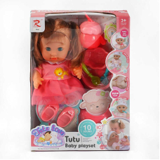 Пупс дитячий - "Tutu Baby playset", музичний чіп, характерні звуки та фрази, заплющує очі, аксесуари 9566