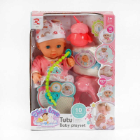 Пупс "Tutu Baby playset", музичний чіп, характерні звуки та фрази, заплющує очі, аксесуари 9560