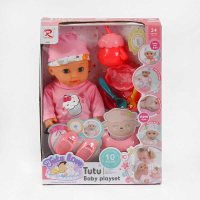 Пупс "Tutu Baby playset", музичний чіп, характерні звуки та фрази, заплющує очі, аксесуари, 9567