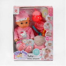 Пупс "Tutu Baby playset", музичний чіп, характерні звуки та фрази, заплющує очі, аксесуари, 9567