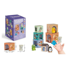 Развивающая игра 1195 - 6 животных, 6 кубиков, пальчиковый театр
