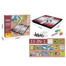 Игра 15 в 1, игровые поля, игровые элементы, крестики-нолики, шахматы, шашки, нарды, космическая игра, лудо, автогонки, manji, змеи и лестницы, бейсбол 2014 BC