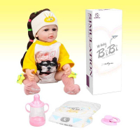 Кукла - высота 52 см, резиновая, бутылочка, памперс, соска, XBY 5527