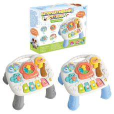 Игровой музыкальный столик W-05133 «WToys», 2 цвета, ОЗВУЧЕНИЕ НА УКРАИНСКОМ ЯЗЫКЕ, музыкальные клавиши, сказки, песни, ноты, стихи, часы