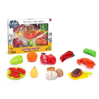 Набор продуктов «Кулинарная фантазия» 10280 «WToys», 24 элемента, овощи и фрукты на липучках, доска для нарезки, нож