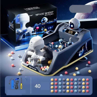 Настольная игра 662-12-1 «Space shoot», звук, подсветка, электронное табло, стреляет шариками, тематические мишени, ак. 3.7V, USB-кабель