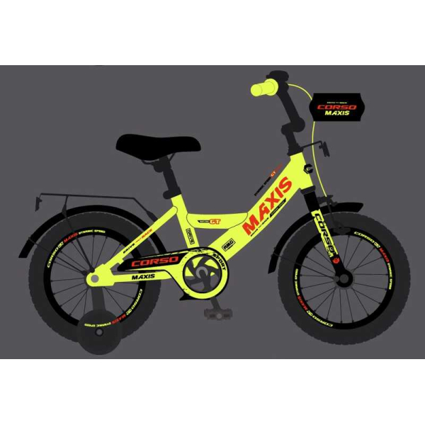 Велосипед 12" дюймів 2-х колісний "CORSO" MAXIS CL-12017 ручне гальмо, дзвіночок, сидіння з ручкою, додаткові колеса, ЗІБРАНИЙ НА 75% 