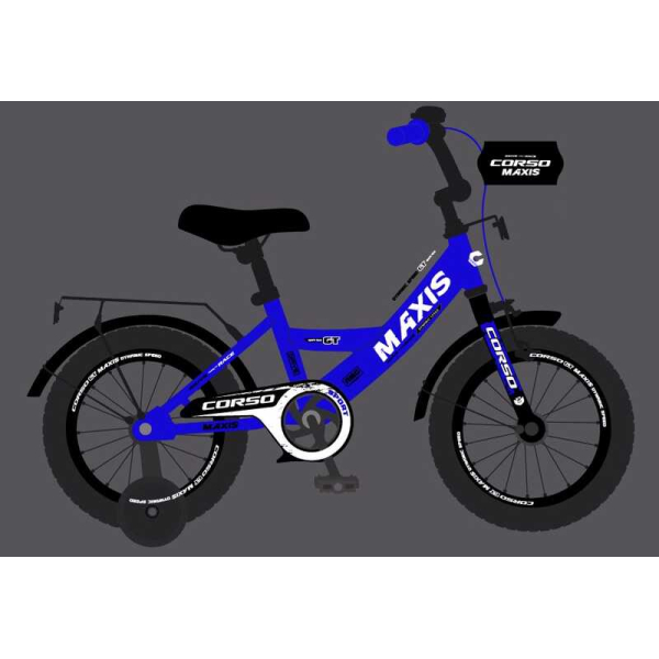 Велосипед 12" дюймів 2-х колісний "CORSO" MAXIS CL-12346 ручне гальмо, дзвіночок, сидіння з ручкою, додаткові колеса, ЗІБРАНИЙ НА 75%