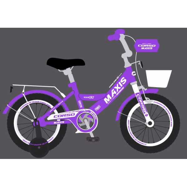 Велосипед 12" дюймів 2-х колісний "CORSO" MAXIS CL-12170 ручне гальмо, дзвіночок, сидіння з ручкою, додаткові колеса, ЗІБРАНИЙ НА 75%