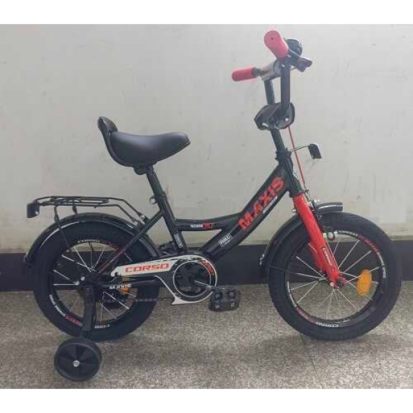 Велосипед 16" дюймів 2-х колісний "CORSO" MAXIS CL-16031 ручне гальмо, дзвіночок, сидіння з ручкою, додаткові колеса, ЗІБРАНИЙ НА 75%
