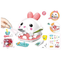 Игровой набор «Стоматолог» 8392 WB - 19 элементов, подсветка зеркальца, кролик, медицинские принадлежности