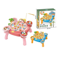 Риболовля 2304  2 кольори, 2 режими роботи, столик, автоматичне обертання платформи, звукові ефекти, мелодія, магнітні рибки, вудки, рибки автоматично відкривають рот