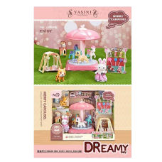 Игровая площадка - флоксовая фигурка, собачка, карусель, качели, аксессуары 6659