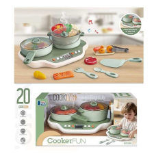 Плита C 18 - 18 элементов, сковородка, кастрюля, звуки приготовления, продукты, кухонные приборы